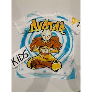 Avatar The Last Airbender Kids White Graphic Short Sleeved T-Shirt Size XL
